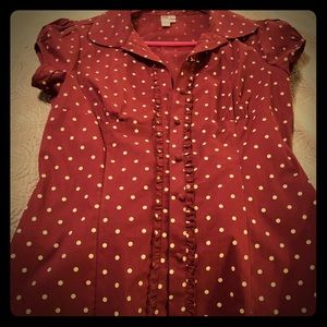 Purple Polka Dot Blouse